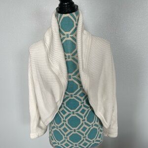 CAbi #6231 Half Circle White Sweater Cardigan size XL